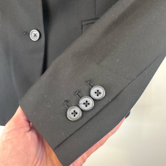 EUC Banana Republic Factory Sz 2 Small Black Blazer 2 Button Poly Rayon Womens - Picture 5 of 14